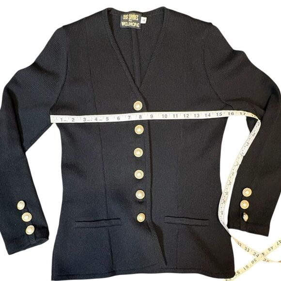 Vintage Don Sayres Pearl button up Sweater. Vintage size 6 Black - Picture 4 of 8